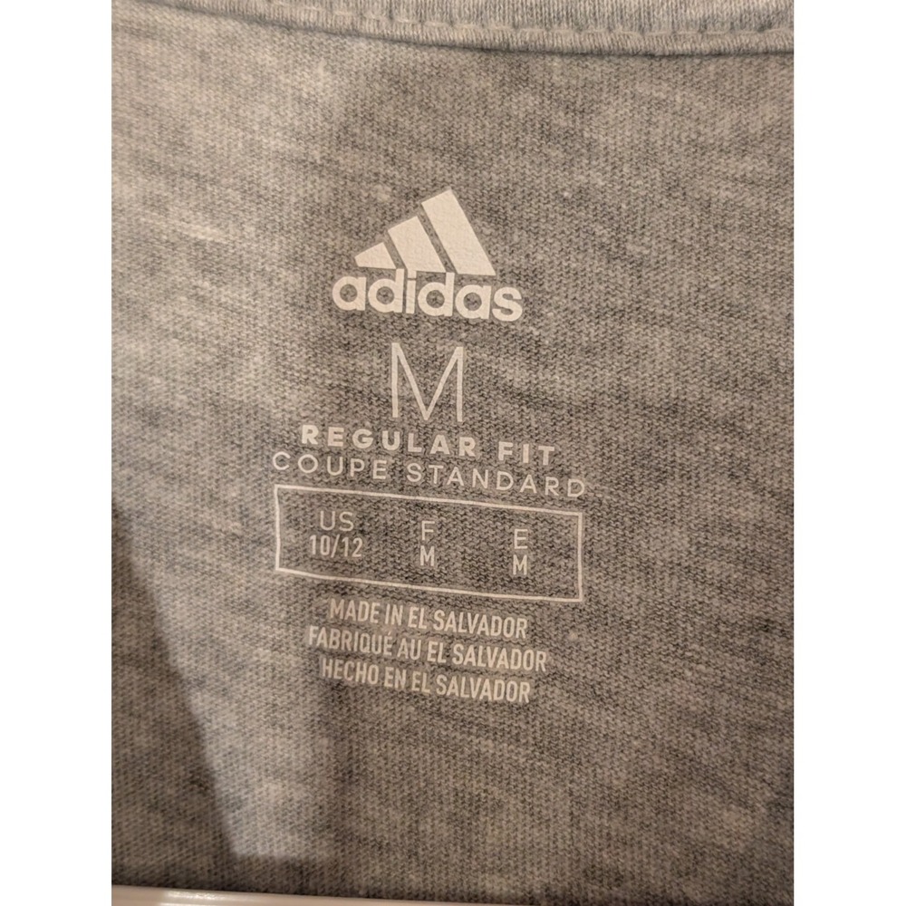ADIDAS Boys T-Shirt Size 10/12 Gray Camo Logo Short‎ Sleeve Athletic Tee - Picture 2 of 3